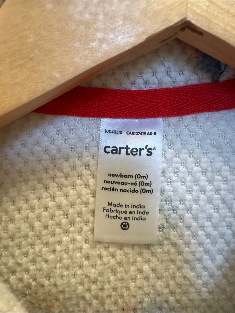 Carter's Cream Serpa Baby Hooded Jacket NWOT